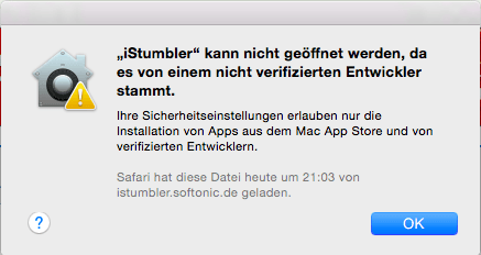Mac Fehlermeldung nicht zertifizierter Entwickler