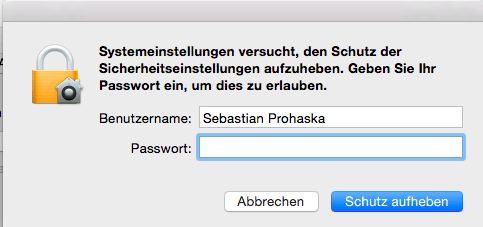 Mac Kennwort Eingabe