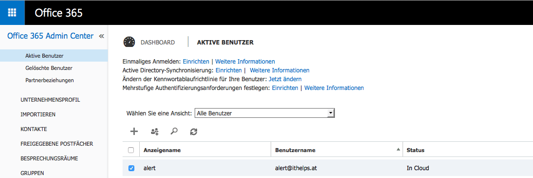 Office365 Aktive Benutzer