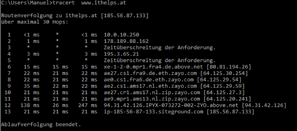 tracert 1